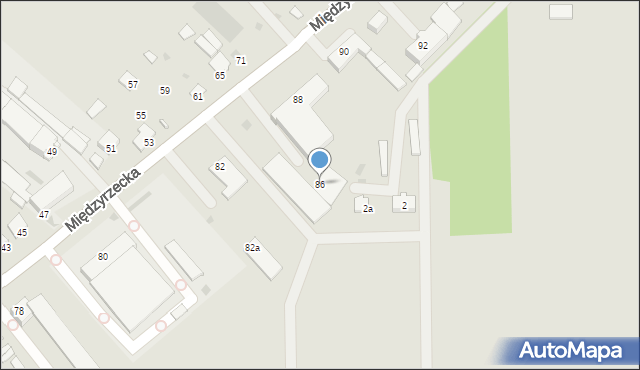Radzyń Podlaski, Międzyrzecka, 86, mapa Radzyń Podlaski
