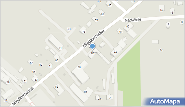 Radzyń Podlaski, Międzyrzecka, 90, mapa Radzyń Podlaski