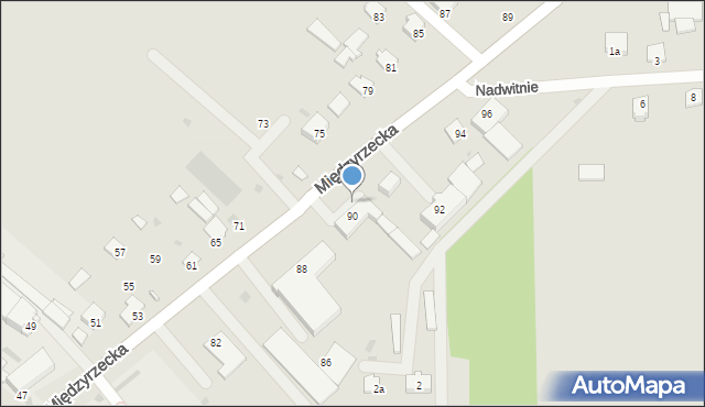 Radzyń Podlaski, Międzyrzecka, 90w, mapa Radzyń Podlaski