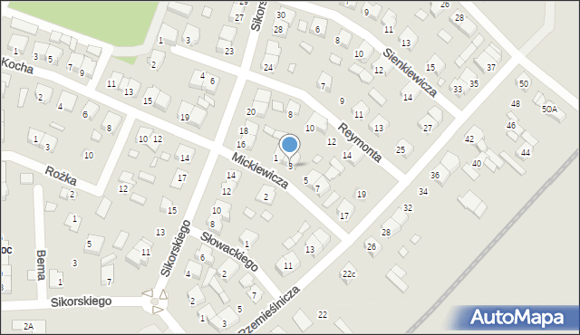 Rakoniewice, Mickiewicza Adama, 3, mapa Rakoniewice