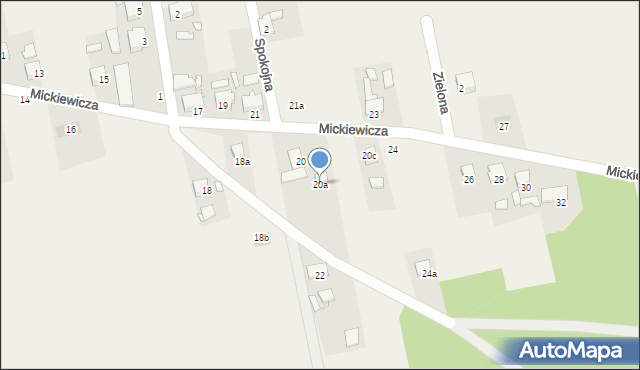 Raszowa, Mickiewicza Adama, 20a, mapa Raszowa