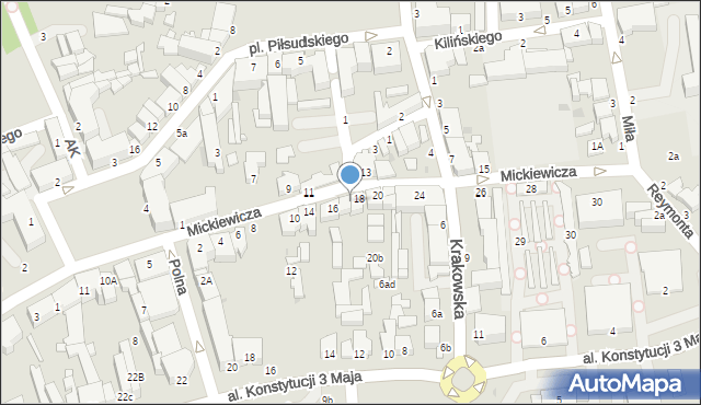 Rawa Mazowiecka, Mickiewicza Adama, 18a, mapa Rawa Mazowiecka