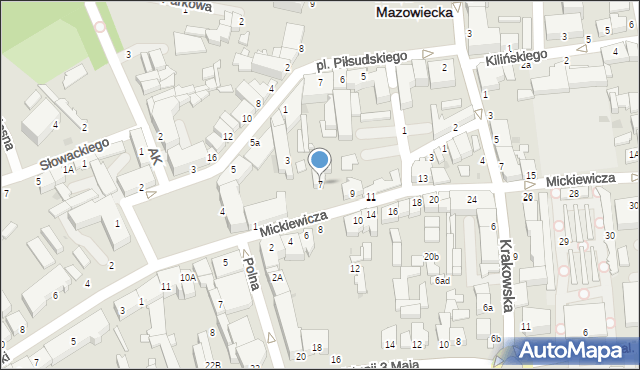 Rawa Mazowiecka, Mickiewicza Adama, 7, mapa Rawa Mazowiecka