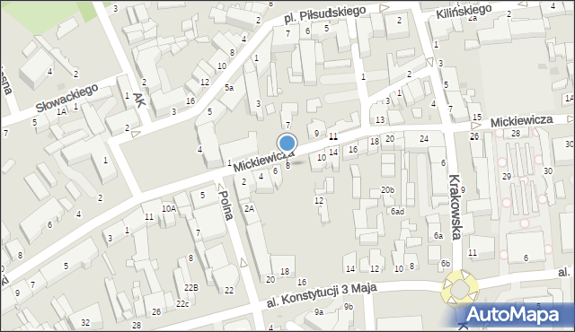 Rawa Mazowiecka, Mickiewicza Adama, 8, mapa Rawa Mazowiecka