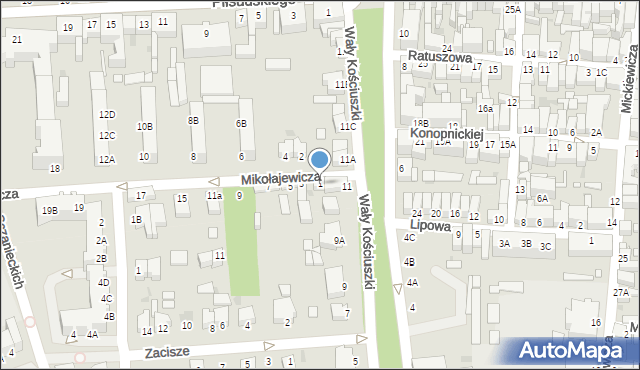 Rawicz, Mikołajewicza Stanisława, 1, mapa Rawicz