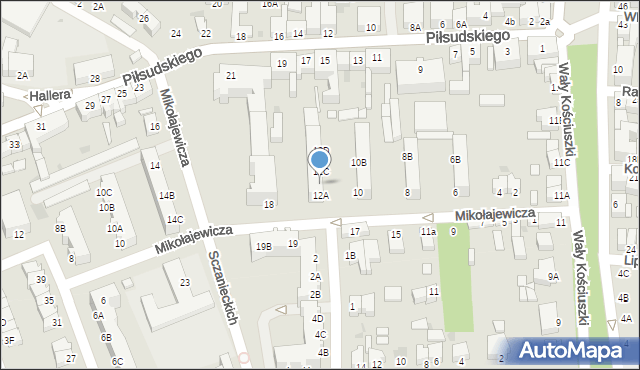 Rawicz, Mikołajewicza Stanisława, 12B, mapa Rawicz