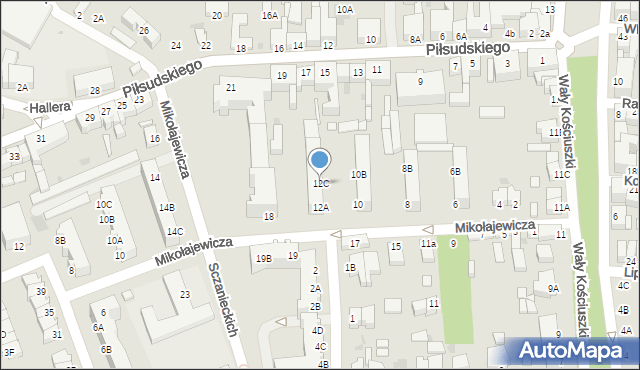 Rawicz, Mikołajewicza Stanisława, 12C, mapa Rawicz