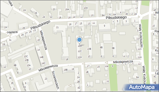 Rawicz, Mikołajewicza Stanisława, 12D, mapa Rawicz