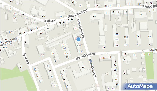 Rawicz, Mikołajewicza Stanisława, 14B, mapa Rawicz