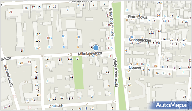 Rawicz, Mikołajewicza Stanisława, 3, mapa Rawicz