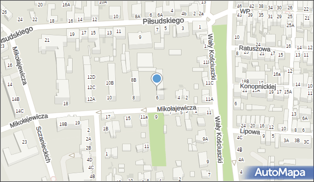 Rawicz, Mikołajewicza Stanisława, 6A, mapa Rawicz