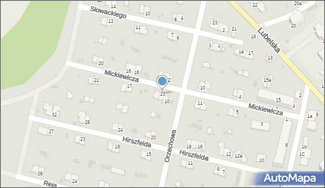 Rejowiec Fabryczny, Mickiewicza Adama, 13, mapa Rejowiec Fabryczny