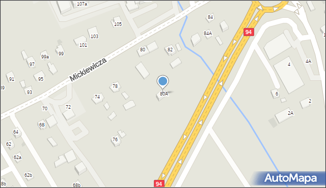 Ropczyce, Mickiewicza Adama, 80A, mapa Ropczyce