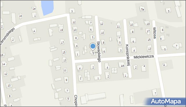 Rościszewo, Mickiewicza Adama, 3, mapa Rościszewo