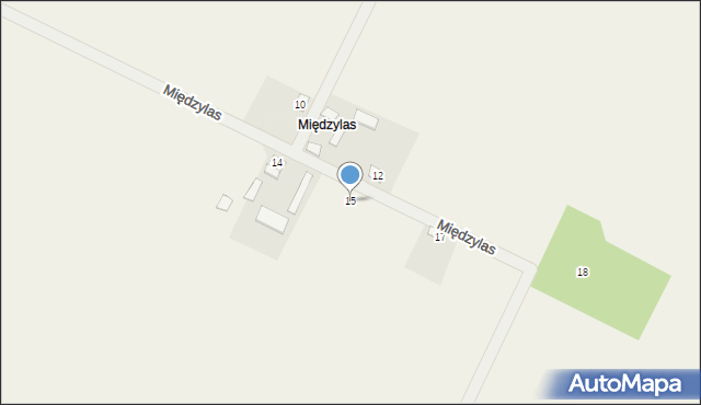 Równianki, Międzylas, 15, mapa Równianki