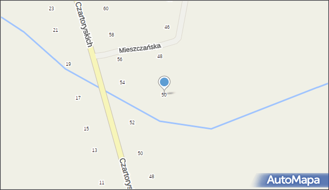 Różanka, Mieszczańska, 50, mapa Różanka