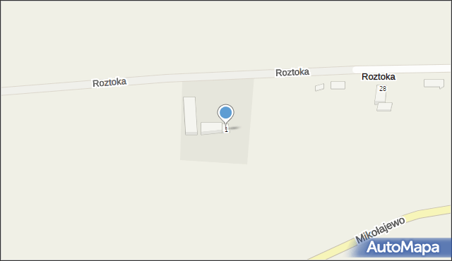 Roztoka, Mikołajewo, 1, mapa Roztoka