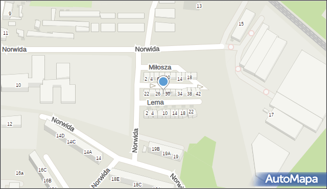 Ruda Śląska, Miłosza Czesława, 28, mapa Rudy Śląskiej