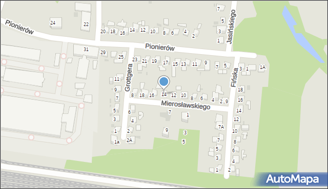Ruda Śląska, Mierosławskiego Ludwika, gen., 14, mapa Rudy Śląskiej