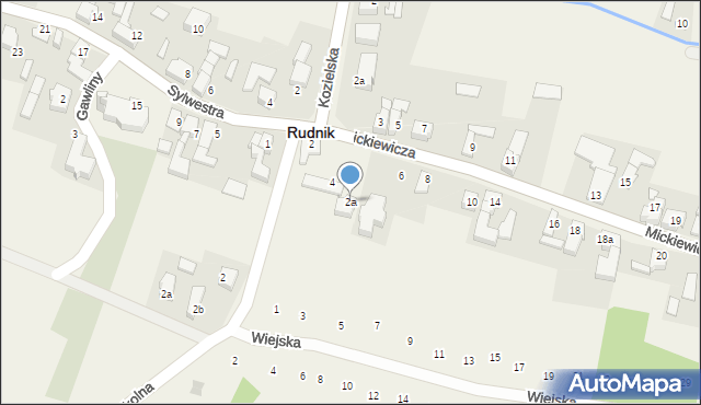 Rudnik, Mickiewicza Adama, 2a, mapa Rudnik