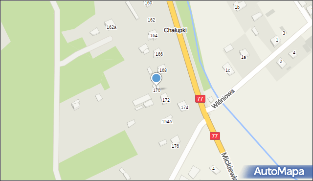 Rudnik nad Sanem, Mickiewicza Adama, 170, mapa Rudnik nad Sanem