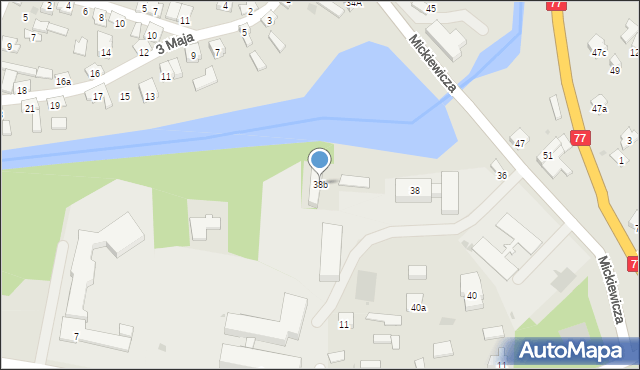 Rudnik nad Sanem, Mickiewicza Adama, 38, mapa Rudnik nad Sanem