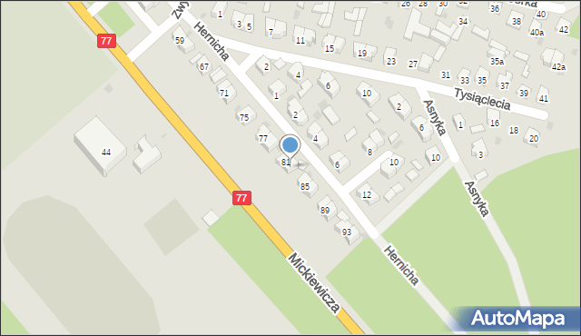 Rudnik nad Sanem, Mickiewicza Adama, 83, mapa Rudnik nad Sanem