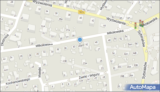 Rybnik, Mikołowska, 40A, mapa Rybnika