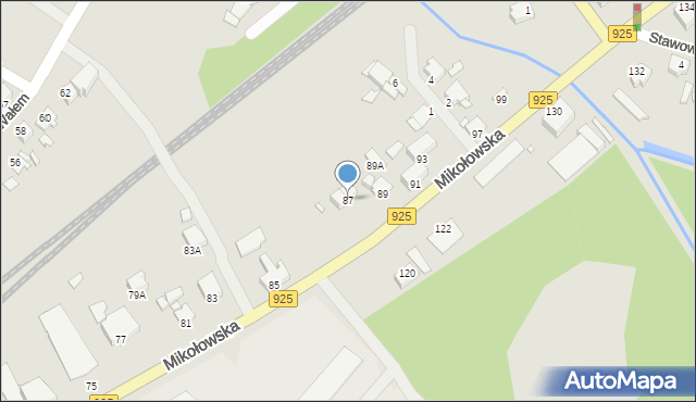 Rybnik, Mikołowska, 87, mapa Rybnika