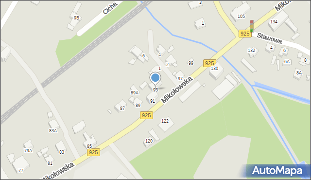 Rybnik, Mikołowska, 93, mapa Rybnika