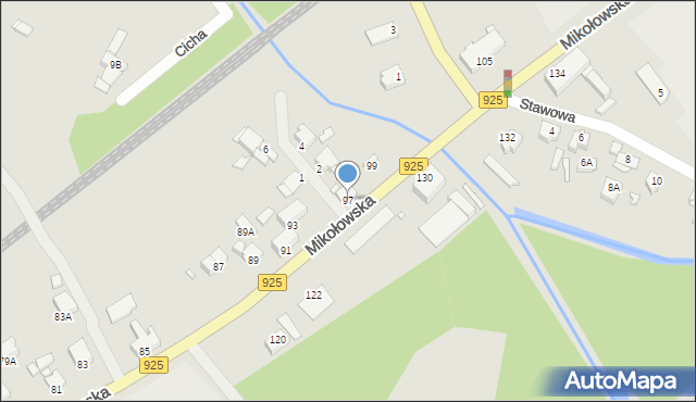 Rybnik, Mikołowska, 97, mapa Rybnika