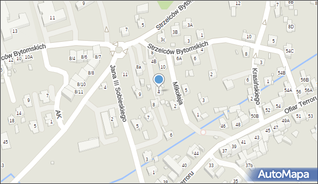 Rydułtowy, Mikołaja, 4, mapa Rydułtowy