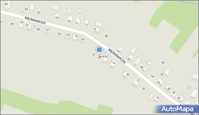 Ryglice, Mickiewicza Adama, 45, mapa Ryglice