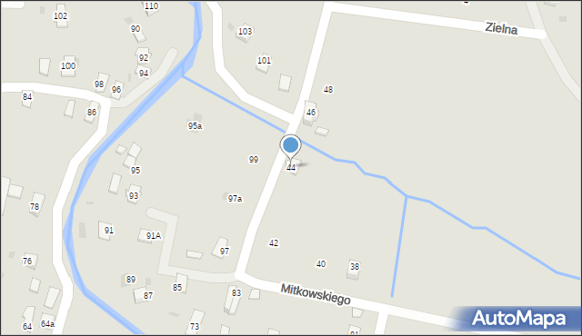 Rymanów, Mitkowskiego, 44, mapa Rymanów