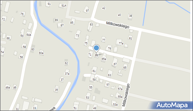 Rymanów, Mitkowskiego, 69, mapa Rymanów