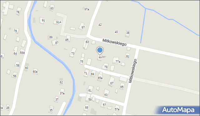 Rymanów, Mitkowskiego, 77, mapa Rymanów