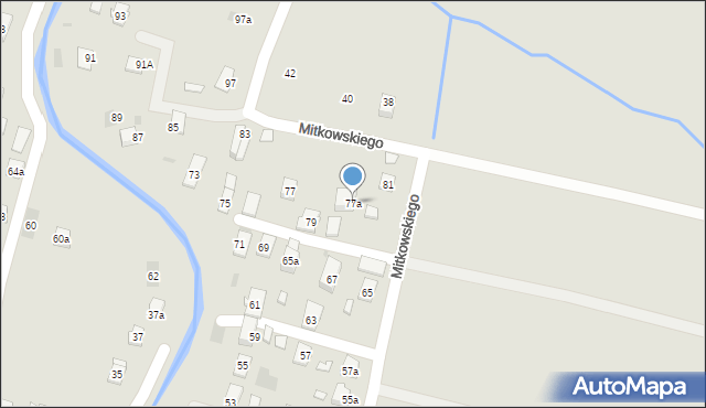 Rymanów, Mitkowskiego, 77a, mapa Rymanów