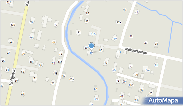 Rymanów, Mitkowskiego, 87, mapa Rymanów