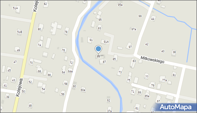 Rymanów, Mitkowskiego, 89, mapa Rymanów