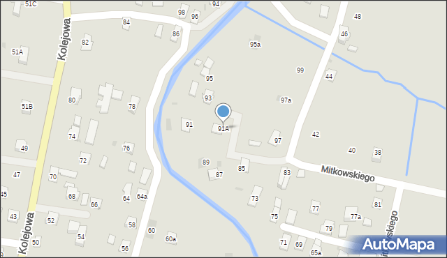 Rymanów, Mitkowskiego, 91A, mapa Rymanów