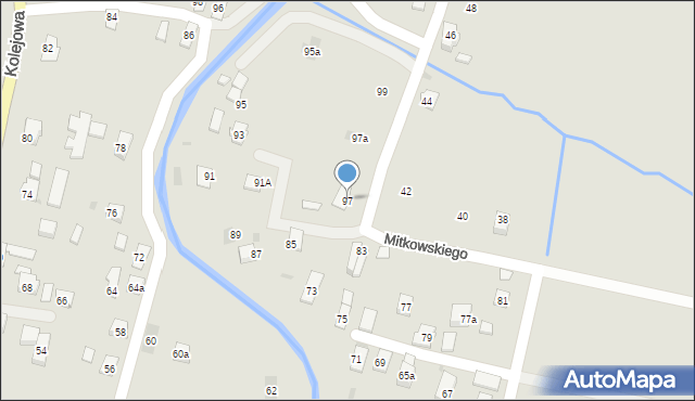 Rymanów, Mitkowskiego, 97, mapa Rymanów