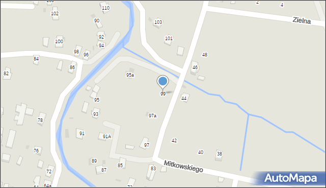 Rymanów, Mitkowskiego, 99, mapa Rymanów