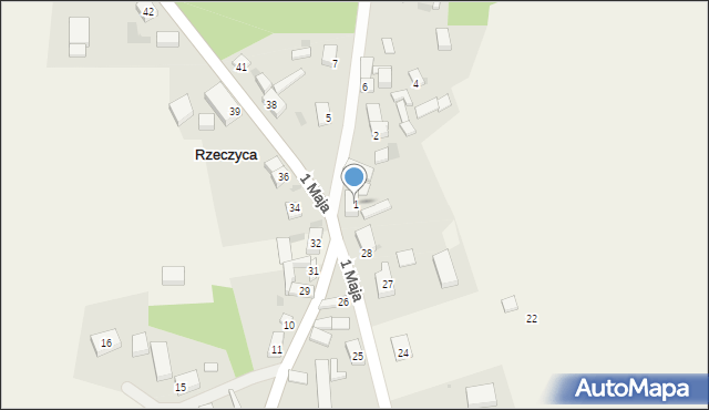 Rzeczyca, Mickiewicza Adama, 1, mapa Rzeczyca