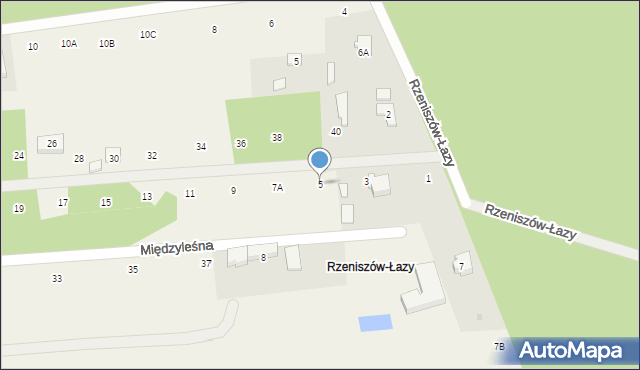 Rzeniszów, Międzyleśna, 5, mapa Rzeniszów