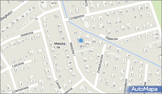 Rzeszów, Mieszka I, 45, mapa Rzeszów