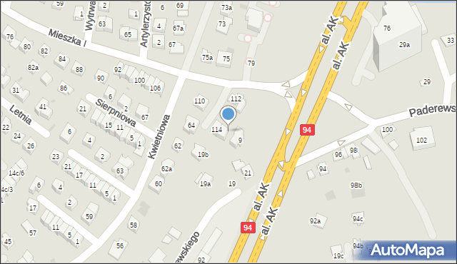 Rzeszów, Mieszka I, 116, mapa Rzeszów