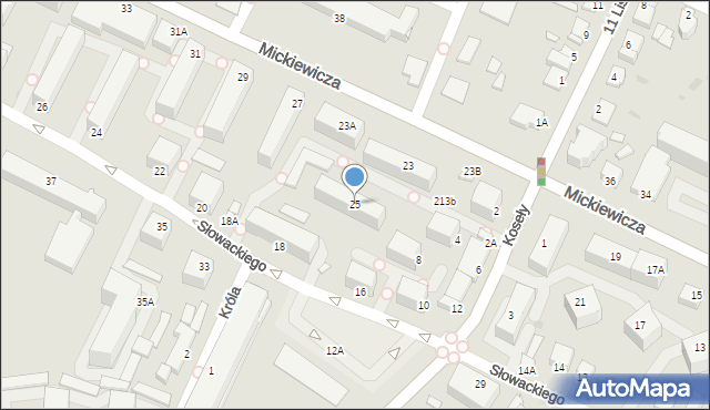 Sandomierz, Mickiewicza Adama, 25, mapa Sandomierza