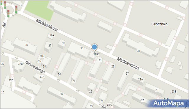Sandomierz, Mickiewicza Adama, 31B, mapa Sandomierza