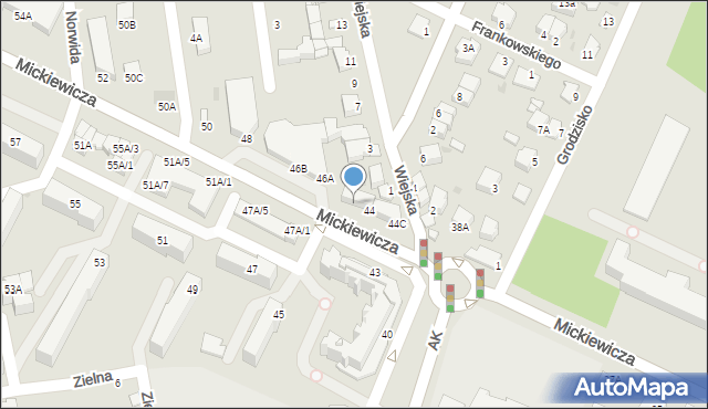 Sandomierz, Mickiewicza Adama, 44A, mapa Sandomierza