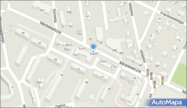 Sandomierz, Mickiewicza Adama, 51A/1, mapa Sandomierza